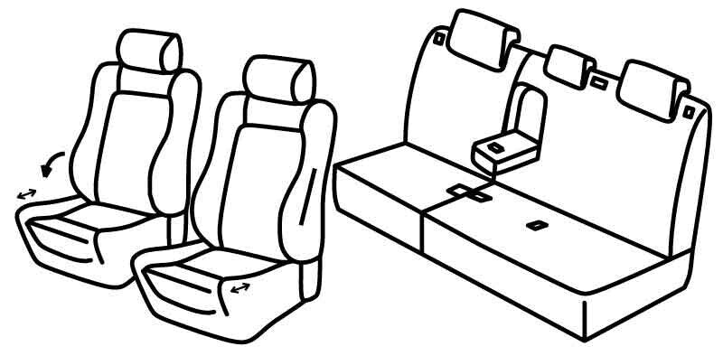 Set coprisedili Superior - Nero/Blu - compatibile per Peugeot 3008 (10/16>11/23) GT-Line