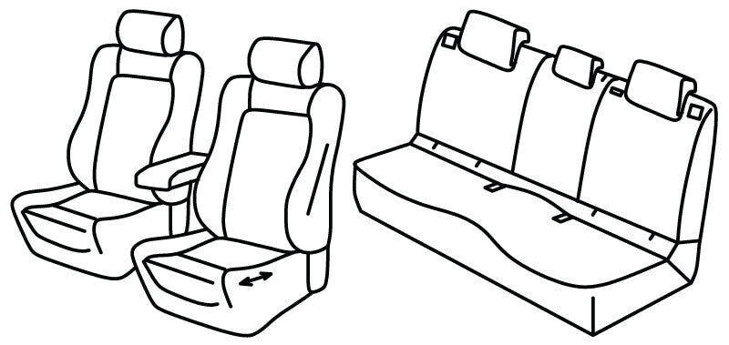 Set coprisedili Superior - Beige - compatibile per Peugeot 3008 (12/23>) Allure, Hybrid
