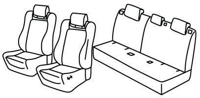 Set coprisedili Superior - Nero/Rosso - compatibile per Peugeot 508 sw (01/19>) GT Line