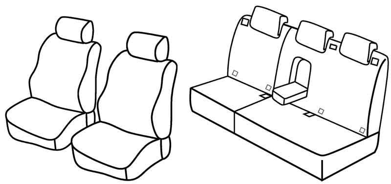 Set coprisedili Superior - Nero/Rosso - compatibile per Renault Koleos (06/08>01/14) Expression