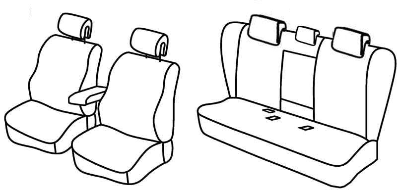 Set coprisedili Superior - Nero/Rosso - compatibile per Renault Laguna III Sportour (10/07>04/13)