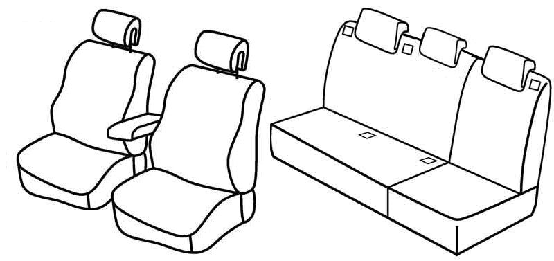 Set coprisedili Superior - Beige - compatibile per Renault Megane III 5p (11/08>12/15)