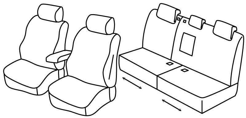 Set coprisedili Superior - Nero/Rosso - compatibile per Renault Modus (09/04>06/13)