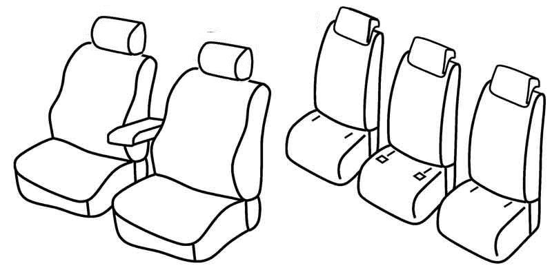 Set coprisedili Superior - Grigio/Nero - compatibile per Renault Scenic X-Mod 5 posti (09/09>09/16)