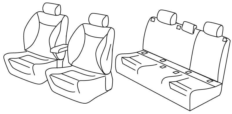Set coprisedili Superior - Grigio/Nero - compatibile per Renault Megane IV Berlina (01/16>12/23) Intens