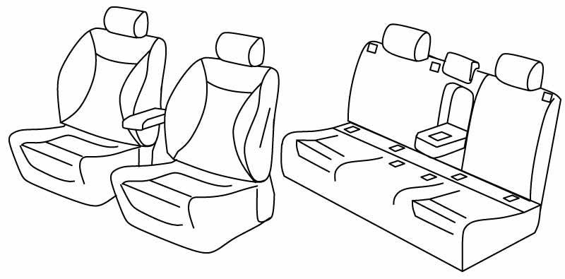 Set coprisedili Superior - Nero/Grigio - compatibile per Renault Megane IV Berlina (01/16>12/23)