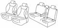 Set coprisedili Superior - Nero/Rosso - compatibile per Renault Megane IV Berlina (01/16>12/23)