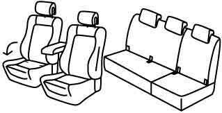 Set coprisedili Superior - Beige - compatibile per Renault Scenic 5 posti (10/16>12/22)