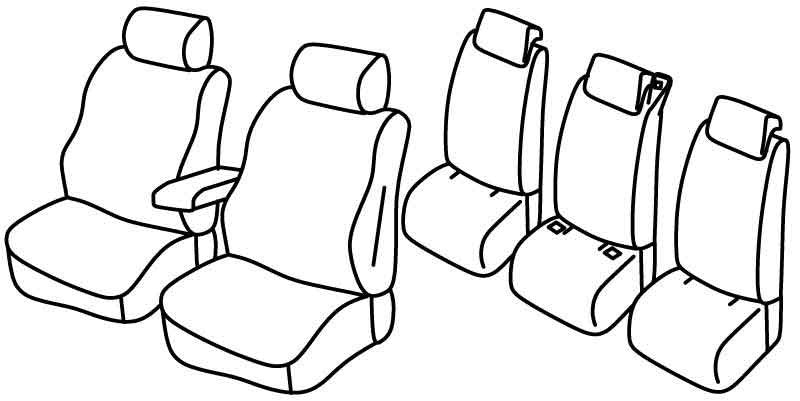 Set coprisedili Superior - Nero/Blu - compatibile per Renault Scenic X-Mod 5 posti (09/09>09/16)