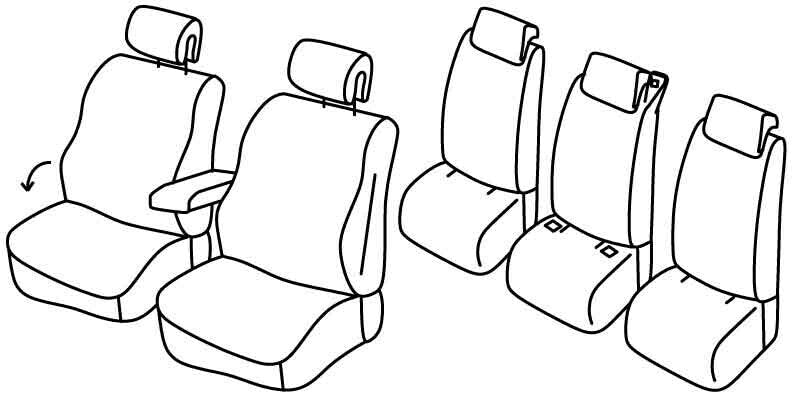 Set coprisedili Superior - Nero/Grigio - compatibile per Renault Scenic X-Mod 5 posti (09/09>09/16)