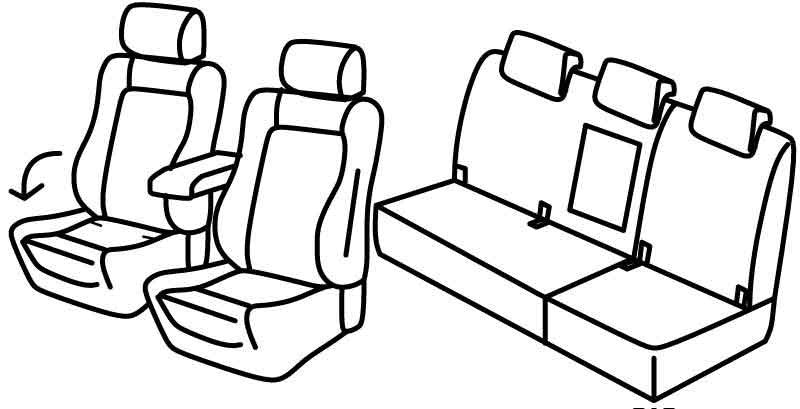 Set coprisedili Superior - Nocciola - compatibile per Renault Scenic 5 posti (10/16>12/22)