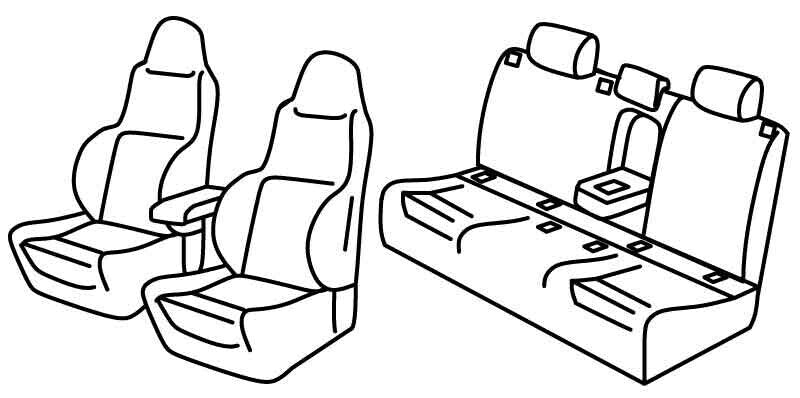 Set coprisedili Superior - Nero/Blu - compatibile per Renault Megane IV Berlina (01/16>12/23) GT Line
