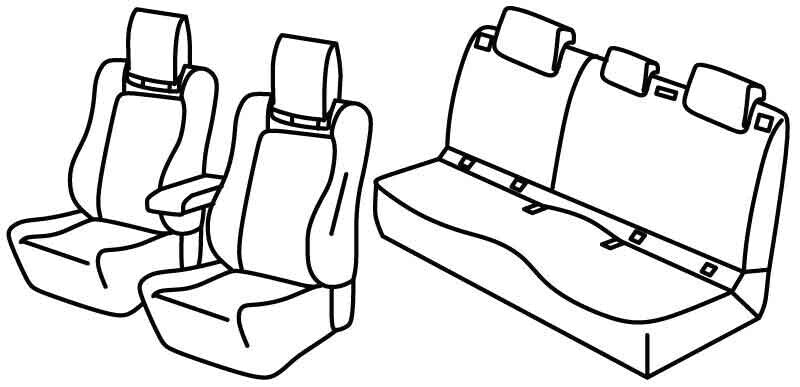 Set coprisedili Superior - Nero/Rosso - compatibile per Renault Megane E-Tech 5p (12/21>)
