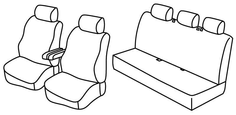 Set coprisedili Superior - Nocciola - compatibile per Opel Vivaro (01/14>) - Renault Trafic (06/14>)