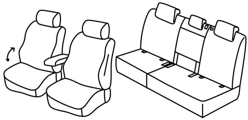 Set coprisedili Superior - Nero/Grigio - compatibile per Seat Tarraco (01/19>05/25) FR
