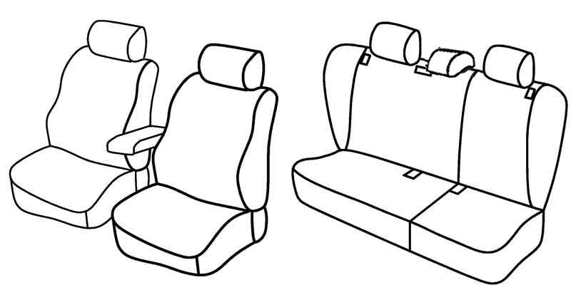 Set coprisedili Superior - Nocciola - compatibile per Skoda Octavia 5p (09/04>02/13) - Skoda Octavia Wagon (01/05>04/13)