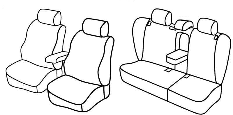 Set coprisedili Superior - Nero/Blu - compatibile per Skoda Octavia 5p (09/04>02/13) - Skoda Octavia Wagon (01/05>04/13)