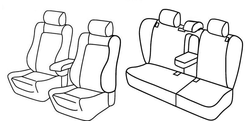 Set coprisedili Superior - Nero/Grigio - compatibile per Skoda Octavia 5p (09/04>02/13) - Skoda Octavia Wagon (01/05>04/13)
