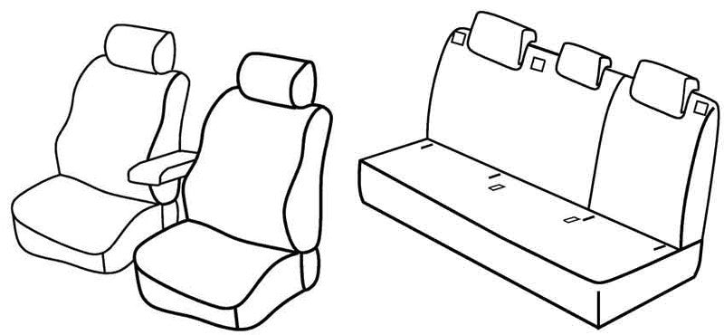 Set coprisedili Superior - Nero/Grigio - compatibile per Seat Toledo (01/13>07/15) - Skoda Rapid 5p (01/13>12/14)