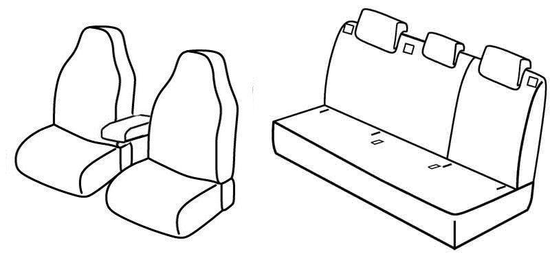 Set coprisedili Superior - Nero/Grigio - compatibile per Skoda Rapid 5p (01/13>12/14) Ambition Plus