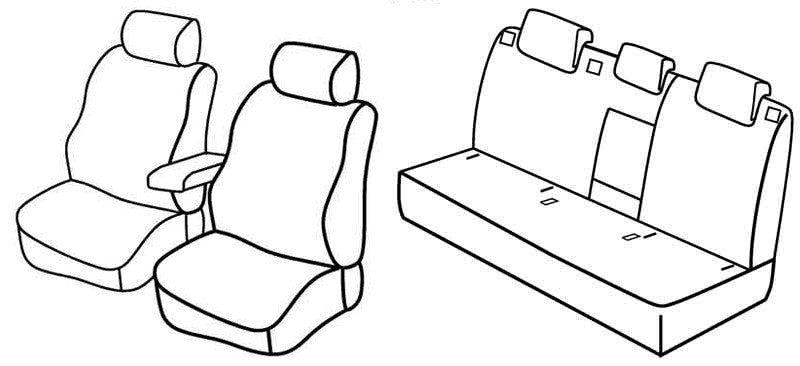 Set coprisedili Superior - Grigio/Nero - compatibile per Skoda Rapid 5p (01/13>12/14)