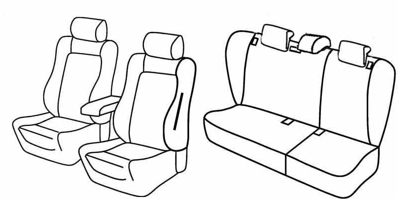 Set coprisedili Superior - Nero/Blu - compatibile per Skoda Octavia 5p (09/04>02/13) - Skoda Octavia Wagon (01/05>04/13)
