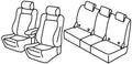 Set coprisedili Superior - Nero/Blu - compatibile per Skoda Karoq (12/17>) Style