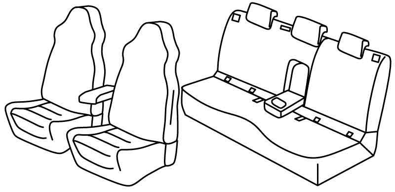 Set coprisedili Superior - Nero/Blu - compatibile per Skoda Karoq (12/17>)