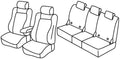 Set coprisedili Superior - Nero/Blu - compatibile per Skoda Karoq (12/17>)