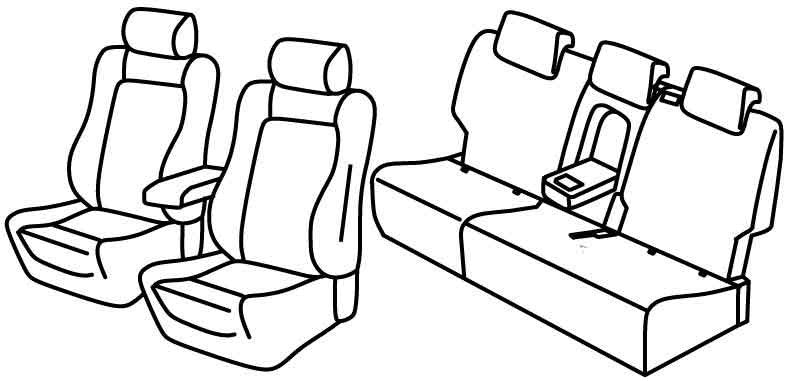 Set coprisedili Superior - Nero/Blu - compatibile per Skoda Kodiaq (04/17>05/24) Scout, Style