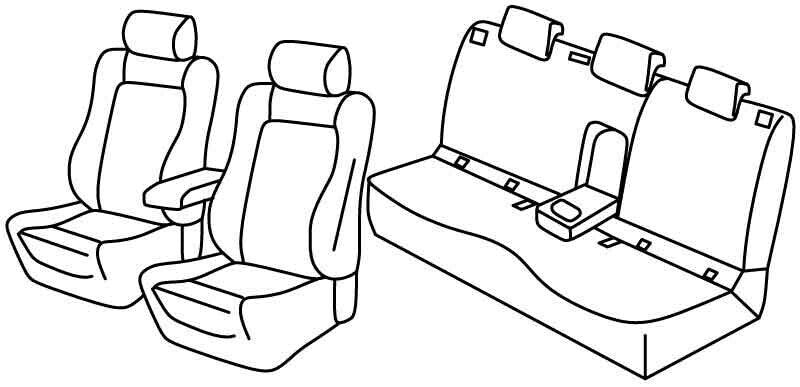 Set coprisedili Superior - Nero/Rosso - compatibile per Skoda Karoq (12/17>)