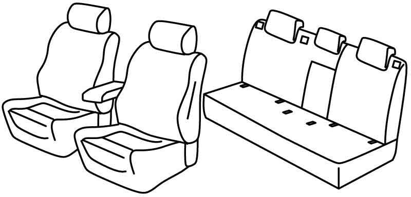 Set coprisedili Superior - Nero/Blu - compatibile per Skoda Octavia Wagon (06/20>)