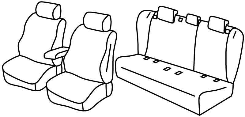 Set coprisedili Superior - Grigio/Nero - compatibile per Skoda Superb 4p (09/19>12/23)