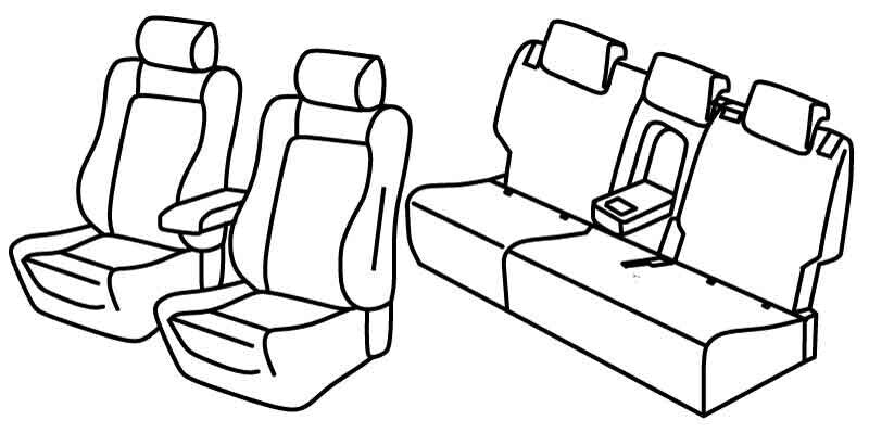 Set coprisedili Superior - Nero/Blu - compatibile per Skoda Kodiaq (04/17>05/24) Style, Executive