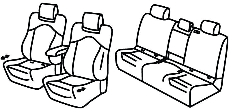 Set coprisedili Superior - Grigio/Nero - compatibile per Skoda Kodiaq (06/24>) Selection