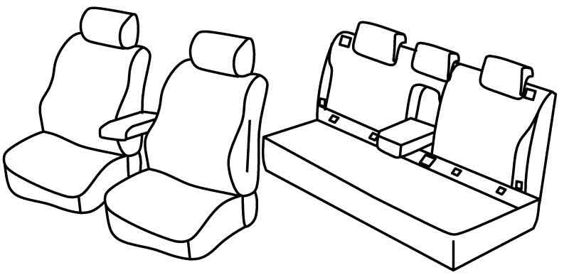 Set coprisedili Superior - Nero/Grigio - compatibile per Subaru Outback (03/15>03/21)