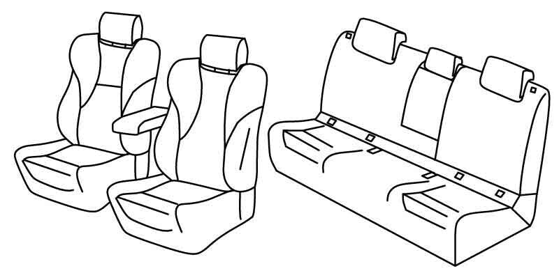 Set coprisedili Superior - Grigio/Nero - compatibile per Subaru Xv (02/18>12/23)