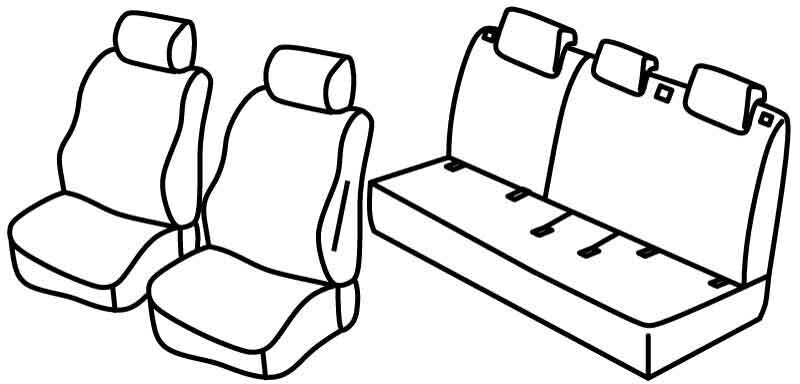 Set coprisedili Superior - Grigio/Nero - compatibile per Suzuki Baleno (04/16>08/20)