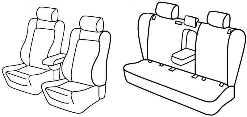 Set coprisedili Superior - Nero/Grigio - compatibile per Toyota Avensis 4p (05/03>03/09) fino al 2005