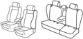 Set coprisedili Superior - Nero/Rosso - compatibile per Toyota Avensis 4p (05/03>03/09) fino al 2005
