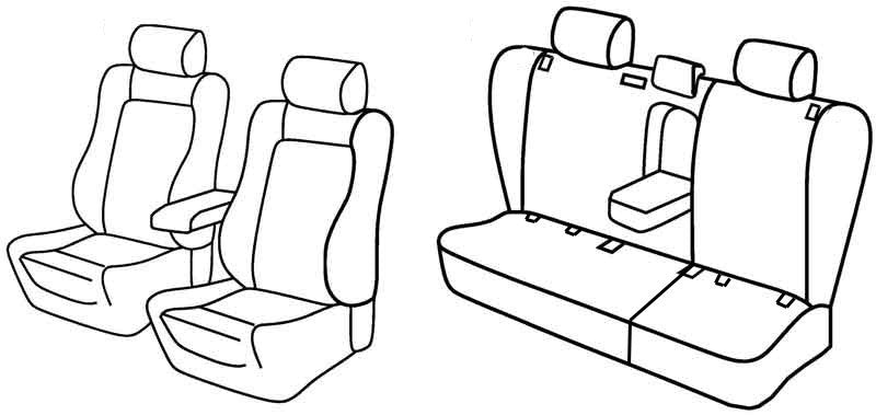 Set coprisedili Superior - Nocciola - compatibile per Toyota Avensis 4p (05/03>03/09) dal 2006