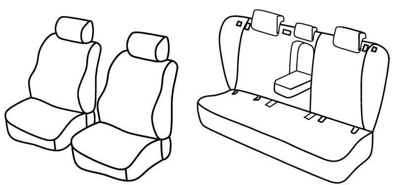 Set coprisedili Superior - Nero/Blu - compatibile per Toyota Avensis 4p (04/09>03/19)