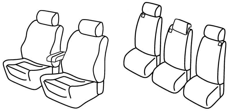 Set coprisedili Superior - Nero/Blu - compatibile per Toyota Corolla Verso (09/04>05/09)