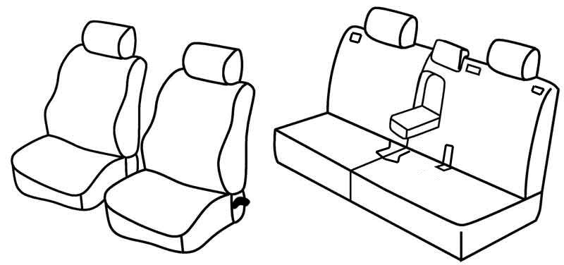 Set coprisedili Superior - Nocciola - compatibile per Toyota Land Cruiser 3p (12/02>10/09) - Toyota Land Cruiser 5p (12/02>10/09)