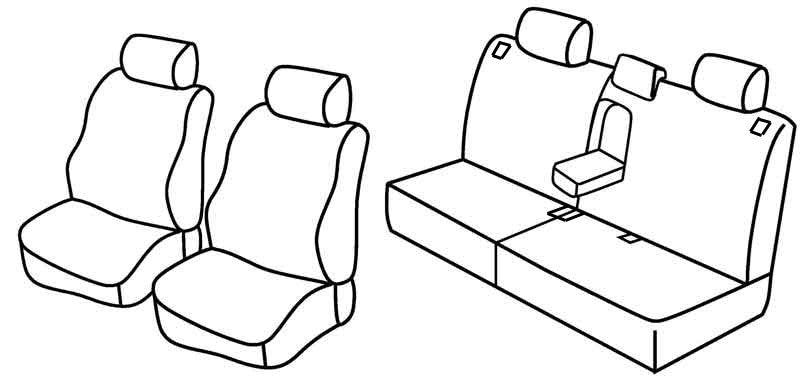 Set coprisedili Superior - Beige - compatibile per Toyota Land Cruiser 5p (12/02>10/09)