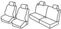 Set coprisedili Superior - Nero/Rosso - compatibile per Toyota Rav4 5p (10/00>01/06) fino al 2003