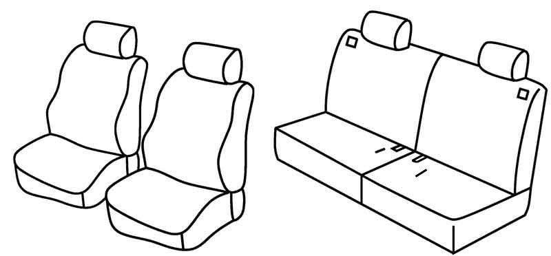 Set coprisedili Superior - Nero/Blu - compatibile per Toyota Rav4 5p (10/00>01/06) dal 2004