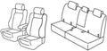 Set coprisedili Superior - Nero/Rosso - compatibile per Toyota Rav4 (03/13>02/19) Elegance