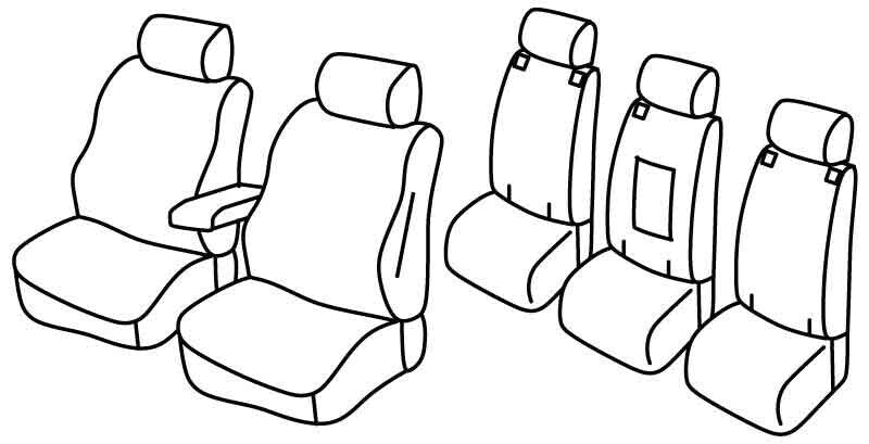 Set coprisedili Superior - Nero/Grigio - compatibile per Toyota Verso (06/09>02/18)
