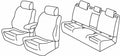 Set coprisedili Superior - Nero/Blu - compatibile per Toyota Prius 5p (03/16>05/23)
